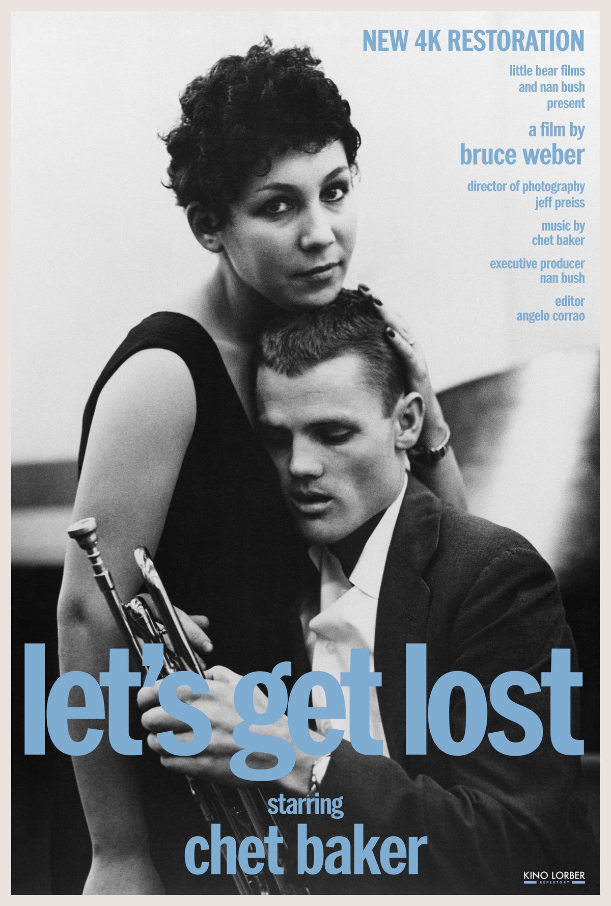 Let's Get Lost Blu-ray cover, 1988 documentary on jazz musician Chet Baker