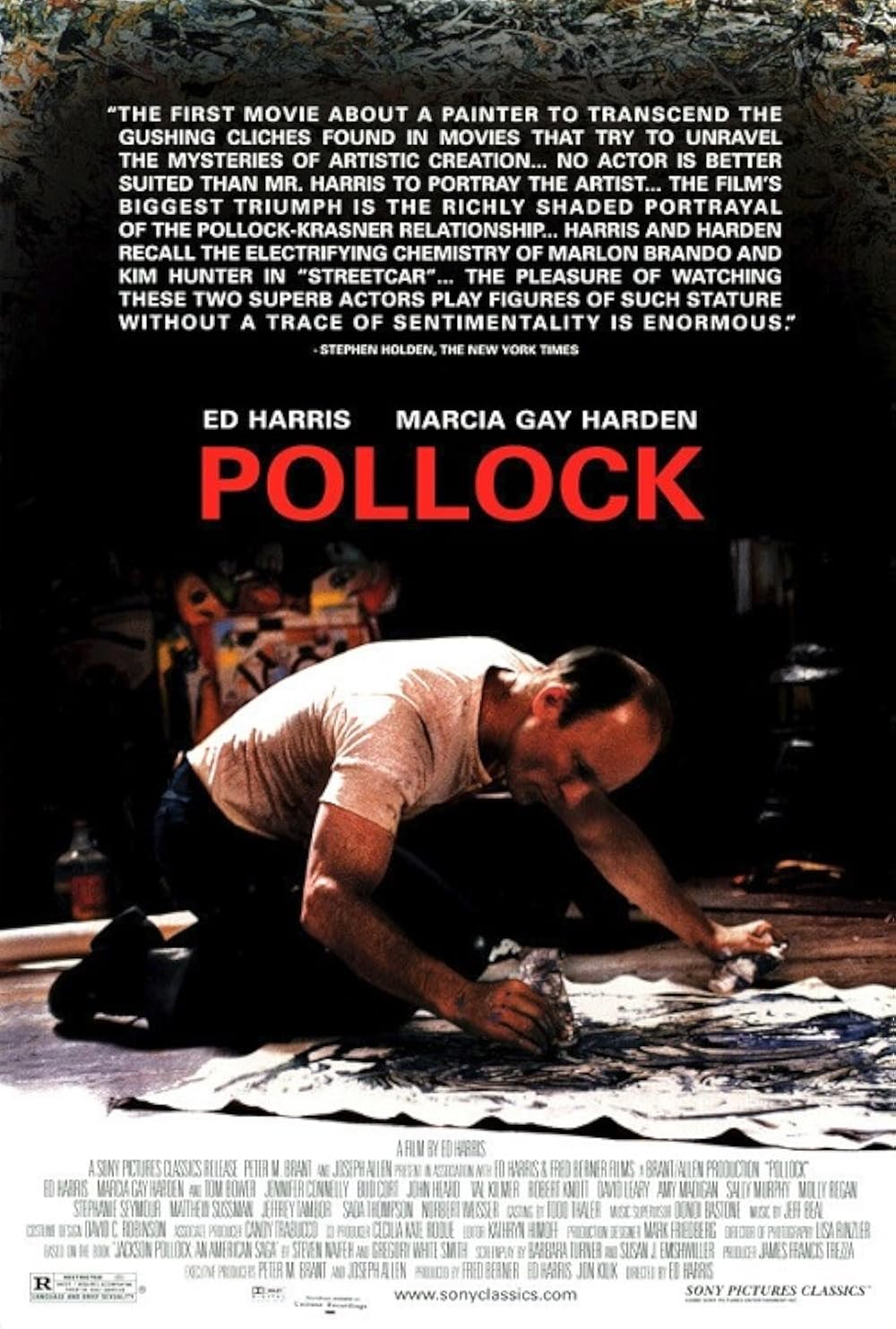 Pollock DVD cover, 2000 biographical drama starring Ed Harris as Jackson Pollock