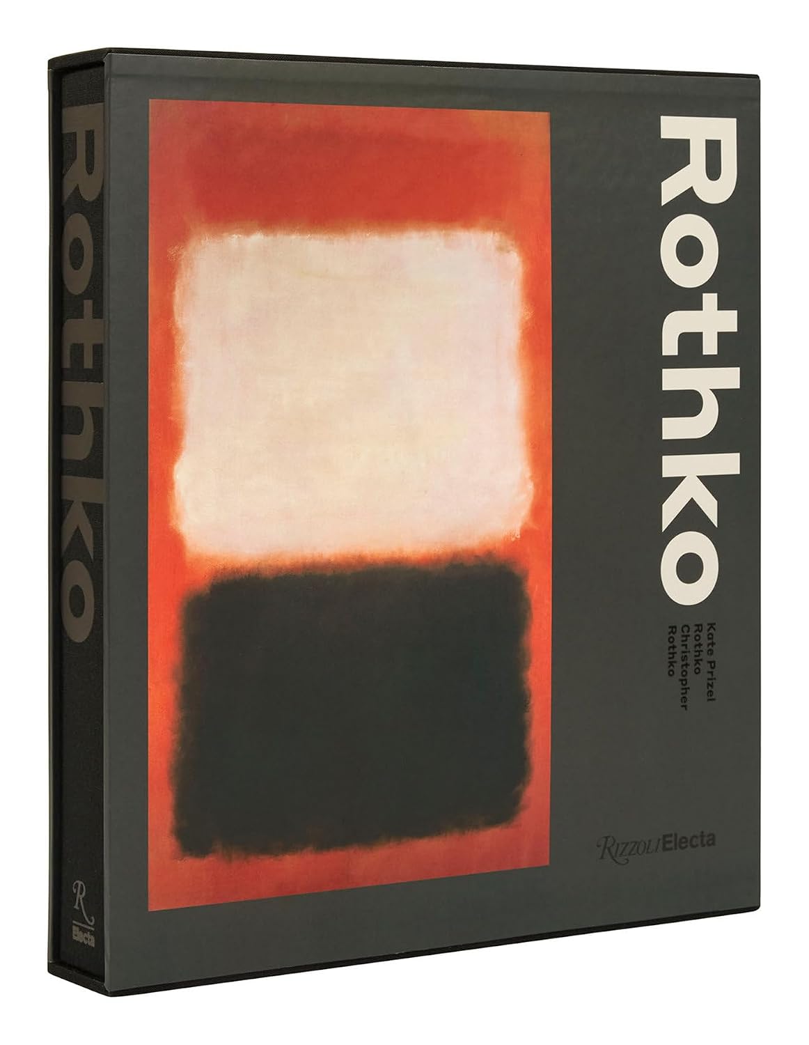 Mark Rothko book cover in slipcase, orange and black abstract color field painting, Rizzoli Electa